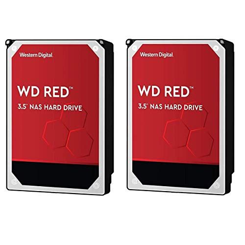  Western Digital WD 2 Pack Red 6TB NAS 3.5 Internal Hard Drive, 5400 RPM, SATA 6Gbps, 256MB Cache