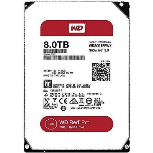  Western Digital WD Red Pro 8TB 3.5-Inch SATA III 7200rpm 128MB Cache NAS Internal Hard Drive (WD8001FFWX)