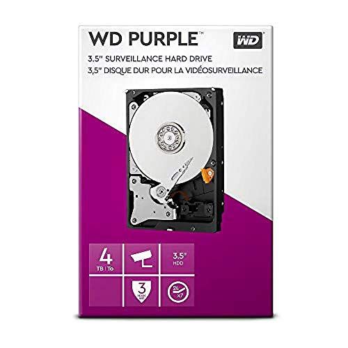  Western Digital WD Purple 4 TB Surveillance Hard Disk Drive, Intellipower 3.5 Inch SATA 6 Gb/s 64 MB Cache 5400 RPM