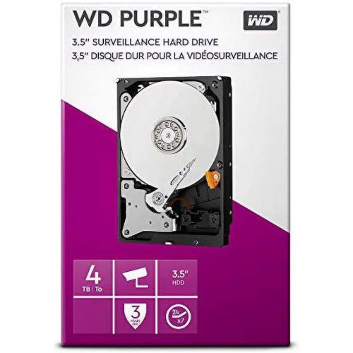  Western Digital WD Purple 4 TB Surveillance Hard Disk Drive, Intellipower 3.5 Inch SATA 6 Gb/s 64 MB Cache 5400 RPM