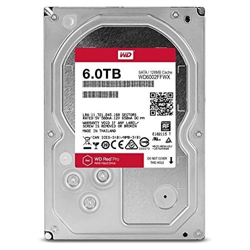  Western Digital WD Red Pro 6TB 3.5-Inch SATA III 7200rpm 128MB Cache NAS Internal Hard Drive (WD6002FFWX)