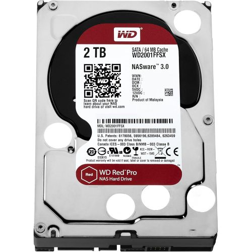  Western Digital WD Red Pro 2TB NAS Hard Disk Drive - 7200 RPM SATA 6 Gb/s 64MB Cache 3.5 Inch - WD2001FFSX