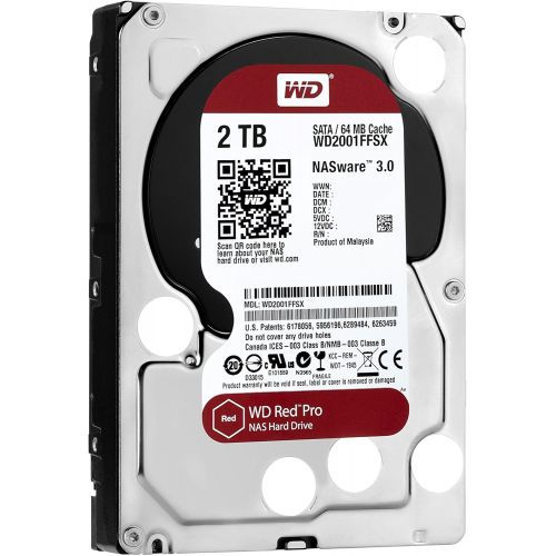  Western Digital WD Red Pro 2TB NAS Hard Disk Drive - 7200 RPM SATA 6 Gb/s 64MB Cache 3.5 Inch - WD2001FFSX