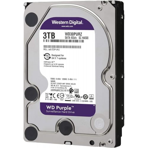  Western Digital WD Purple 3 TB Surveillance Hard Disk Drive, Intellipower 3.5 Inch SATA 6 Gb/s 64 MB Cache 5400 RPM - FFP Option