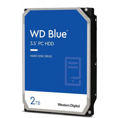  Western Digital 2TB WD Blue PC Hard Drive HDD - 5400 RPM, SATA 6 Gb/s, 256 MB Cache, 3.5 - WD20EZAZ