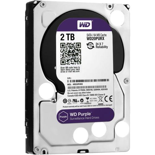  Western Digital WD Purple 2TB Surveillance Hard Disk Drive - 5400 RPM Class SATA 6 Gb/s 64MB Cache 3.5 Inch - WD20PURX [Old Version]