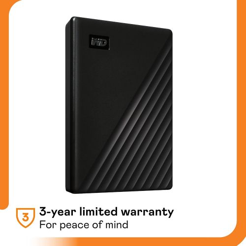  Western Digital WD 5TB My Passport Portable External Hard Drive HDD, USB 3.0, USB 2.0 Compatible, Black - WDBPKJ0050BBK-WESN