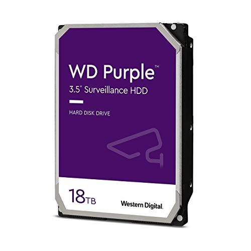  Western Digital 18TB WD Purple Surveillance Internal Hard Drive HDD - SATA 6 Gb/s, 256MB Cache, 3.5 - WD180PURZ