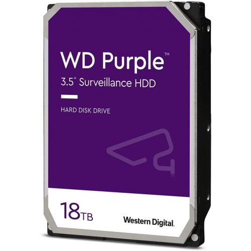  Western Digital 18TB WD Purple Surveillance Internal Hard Drive HDD - SATA 6 Gb/s, 256MB Cache, 3.5 - WD180PURZ