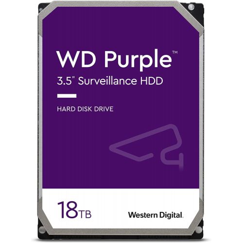  Western Digital 18TB WD Purple Surveillance Internal Hard Drive HDD - SATA 6 Gb/s, 256MB Cache, 3.5 - WD180PURZ