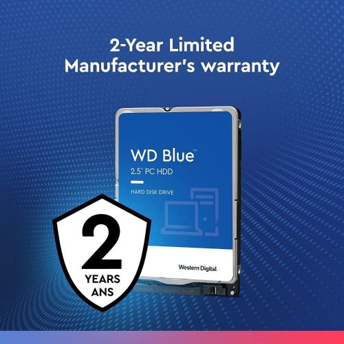  Western Digital 2TB WD Blue Mobile Hard Drive HDD - 5400 RPM, SATA 6 Gb/s, 128 MB Cache, 2.5 - WD20SPZX