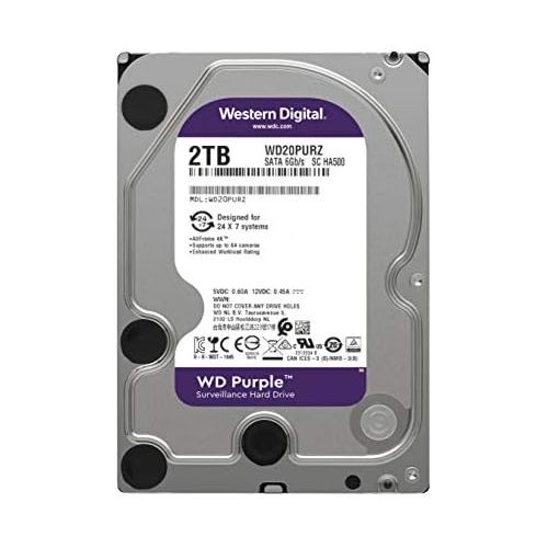  [아마존베스트]Western Digital 2TB WD Purple Surveillance Internal Hard Drive - 5400 RPM Class, SATA 6 Gb/s, , 64 MB Cache, 3.5 - WD20PURZ