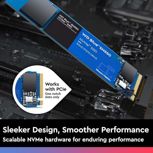  [아마존베스트]Western Digital 1TB WD Blue SN550 NVMe Internal SSD - Gen3 x4 PCIe 8Gb/s, M.2 2280, 3D NAND, Up to 2,400 MB/s - WDS100T2B0C
