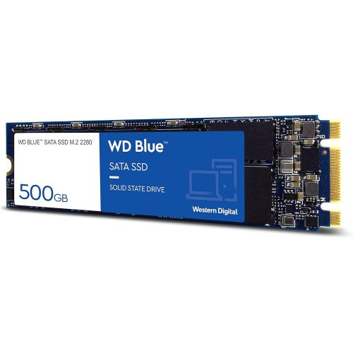  [아마존베스트]Western Digital 500GB WD Blue 3D NAND Internal PC SSD - SATA III 6 Gb/s, M.2 2280, Up to 560 MB/s - WDS500G2B0B