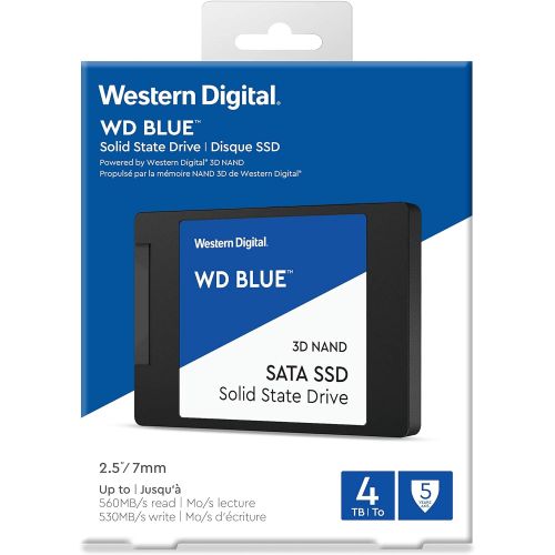  [아마존베스트]Western Digital 4TB WD Blue 3D NAND Internal PC SSD - SATA III 6 Gb/s, 2.5/7mm, Up to 560 MB/s - WDS400T2B0A