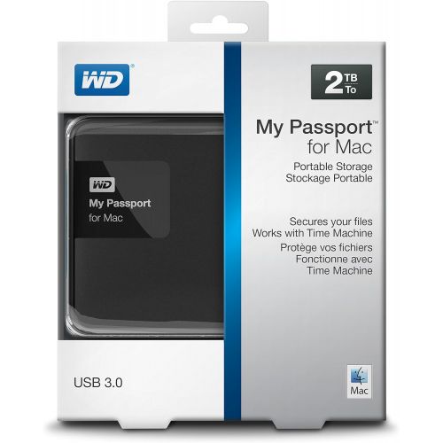  Western Digital WD 2TB Black My Passport for Mac Portable External Hard Drive - USB 3.0 - WDBCGL0020BSL-NESN