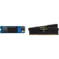 Western Digital WD Blue SN550 1TB NVMe Internal SSD - Gen3 x4 PCIe 8Gb/s, M.2 2280, 3D NAND, Up to 2,400 MB/s - WDS100T2B0C & Corsair Vengeance LPX 16GB (2x8GB) DDR4 DRAM 3200MHz C16 Desktop Memor