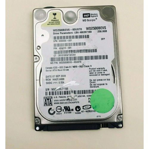  Western Digital 250GB SATA/150 5400RPM 8MB 2.5-Inch Notebook Hard Drive