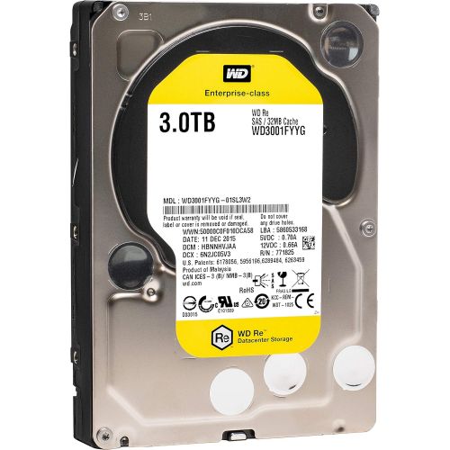  Western Digital WD Re WD3001FYYG 3TB 7.2K RPM SAS 6 Gb/s 32MB Cache 3.5 Internal Hard Drive