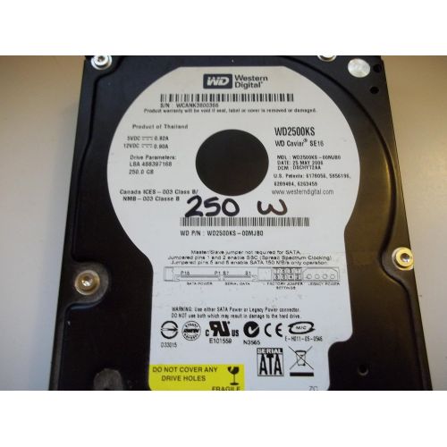  Western Digital Caviar 250GB SATA Hard Drive 16 MB Cache (WD2500KS)