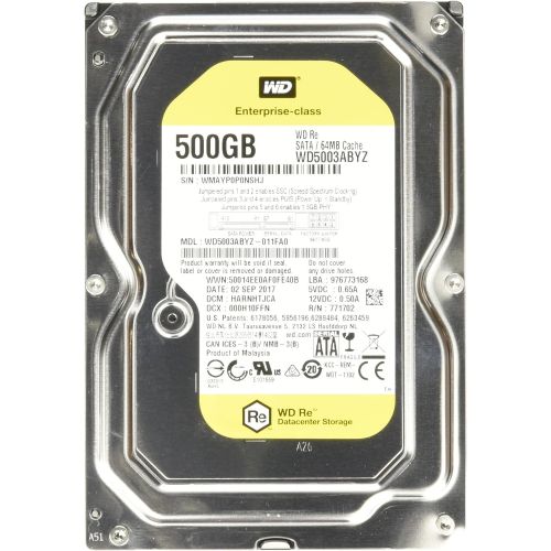  Western Digital WD 500GB RE Enterprise Hard Drive SATA III 7200 RPM 64 MB - WD5003ABYZ