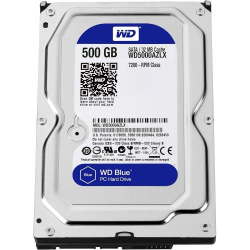  Western Digital WD Blue 500GB Desktop Hard Disk Drive - 7200 RPM Class SATA 6Gb/s 32MB Cache 3.5 Inch - WD5000AZLX