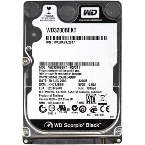  Western Digital Wd Scorpio Black Wd3200bekt - Hard Drive - 320 Gb - Sata-300 (wd3200bekt) -