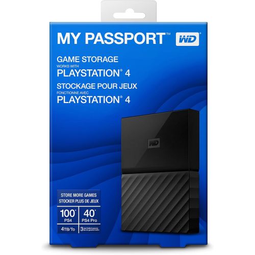  Western Digital WD 4TB My Passport Game Storage Works with PS4 - USB 3.0 - WDBZGE0040BBK-NESN