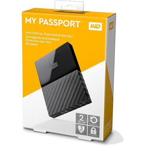  Western Digital WD 2TB Black My Passport Portable External Hard Drive - USB 3.0 - WDBS4B0020BBK-WESN