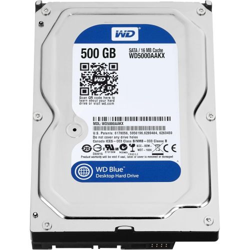  Western Digital WD Blue 500GB Desktop Hard Disk Drive - 7200 RPM SATA 6 Gb/s 16MB Cache 3.5 Inch - WD5000AAKX