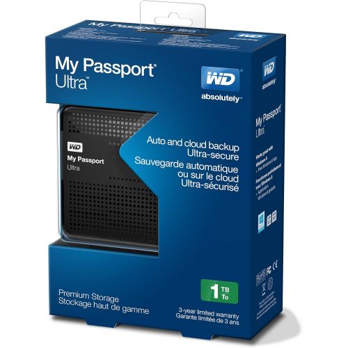  Western Digital (Old Model) WD My Passport Ultra 1 TB Portable External USB 3.0 Hard Drive with Auto Backup, Black