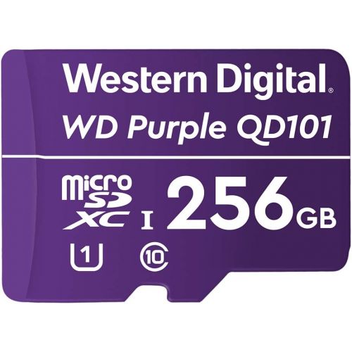  Western Digital WD Purple SC QD101 256GB Smart Video Surveillance microSDXC Card, Ultra Endurance Up to 128 TBW