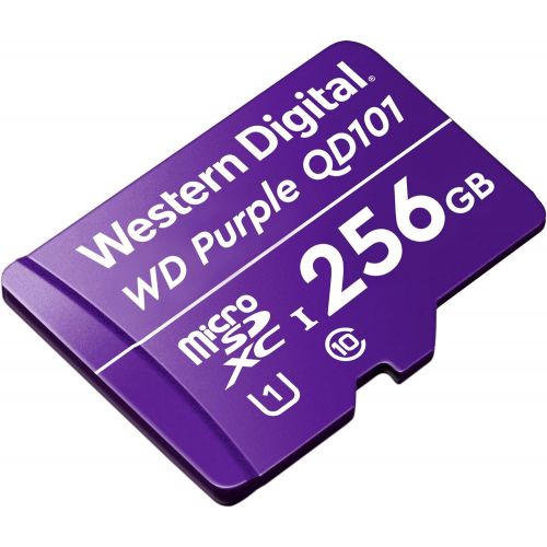  Western Digital WD Purple SC QD101 256GB Smart Video Surveillance microSDXC Card, Ultra Endurance Up to 128 TBW