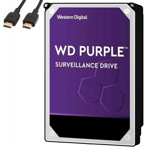  Western Digital - WD 8TB Purple Surveillance Internal Hard Drive - 7200 RPM Class, SATA 6 Gb/s, 256MB Cache, 3.5, Crypto Chia Mining - WD82PURZ - BROAGE HDMI Cable