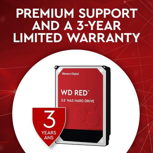  Western Digital 10TB WD Red NAS Internal Hard Drive - 5400 RPM Class, SATA 6 Gb/s, CMR, 256 MB Cache, 3.5 - WD100EFAX (Old Version)