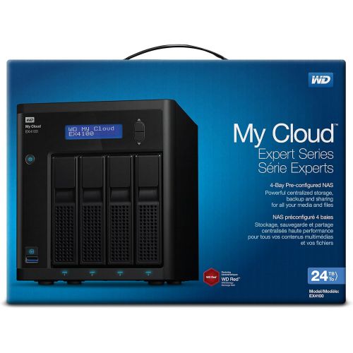  Western Digital WD 24TB My Cloud EX4100 Expert Series 4-Bay Network Attached Storage - NAS - WDBWZE0240KBK-NESN