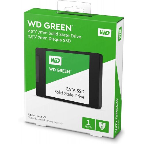  Western Digital 1TB WD Green Internal PC SSD Solid State Drive - SATA III 6 Gb/s, 2.5/7mm, Up to 550 MB/s - WDS100T2G0A