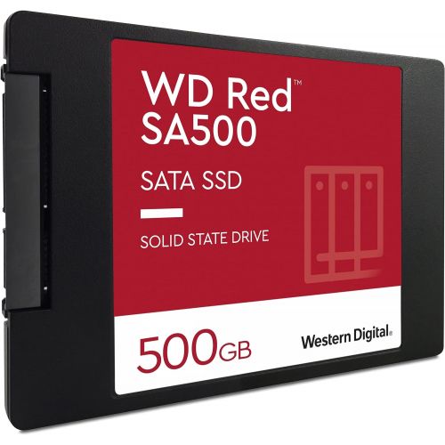  Western Digital 500GB WD Red SA500 NAS 3D NAND Internal SSD - SATA III 6 Gb/s, 2.5/7mm, Up to 560 MB/s - WDS500G1R0A
