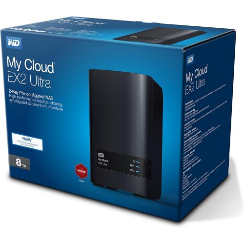  Western Digital WD 8TB My Cloud EX2 Ultra Network Attached Storage - NAS - WDBVBZ0080JCH-NESN