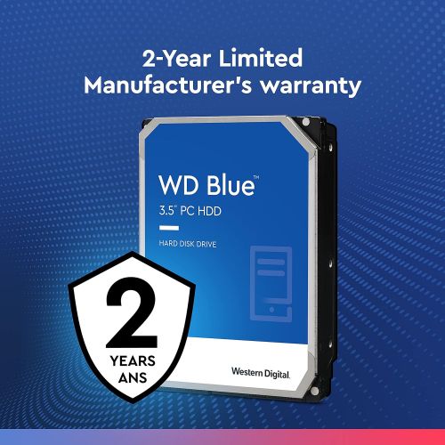  Western Digital 4TB WD Blue PC Hard Drive HDD - 5400 RPM, SATA 6 Gb/s, 256 MB Cache, 3.5 - WD40EZAZ