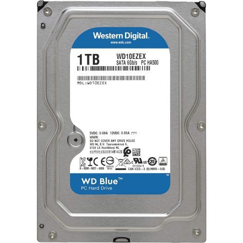  Western Digital 1TB WD Blue PC Hard Drive HDD - 7200 RPM, SATA 6 Gb/s, 64 MB Cache, 3.5 - WD10EZEX