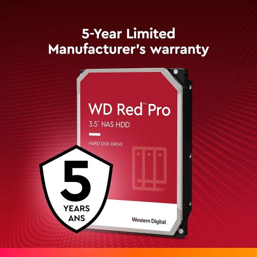  Western Digital 4TB WD Red Pro NAS Internal Hard Drive HDD - 7200 RPM, SATA 6 Gb/s, CMR, 256 MB Cache, 3.5 - WD4003FFBX