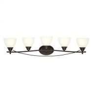 Westinghouse 6303600 Elvaston Five-Light Indoor Wall Fixture, Oil Rubbed Bronze Finish with Frosted Glass