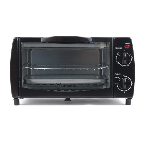  Westinghouse WTO1010B 4-Slice Toaster Oven, 10-Liter, 14.57X11.42X7.95, Black