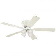 /Westinghouse 7871500 Contempra IV Four-Light 52-Inch Five-Blade Indoor Ceiling Fan, White with Frosted Ribbed-Glass Shades