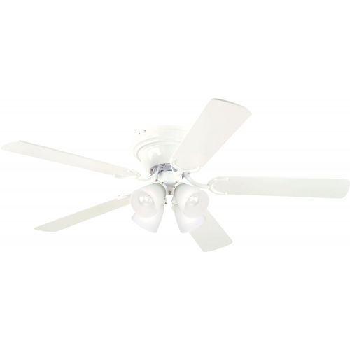  Westinghouse 7871500 Contempra IV Four-Light 52-Inch Five-Blade Indoor Ceiling Fan, White with Frosted Ribbed-Glass Shades