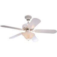 Westinghouse 7877365 Richboro SE Two-Light 42-Inch Reversible Five-Blade Indoor Ceiling Fan, Brushed Nickel with Frosted White Alabaster Glass Bowl