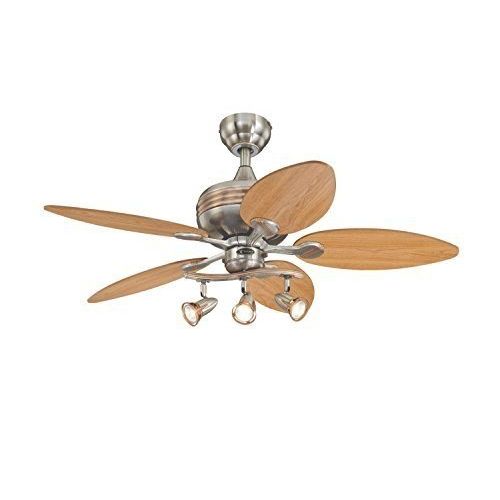  Westinghouse 7226520 Xavier 44-Inch Five-Blade Indoor Ceiling Fan with Three Spotlights, Brushed Nickel with Copper Accents - 2 Pack