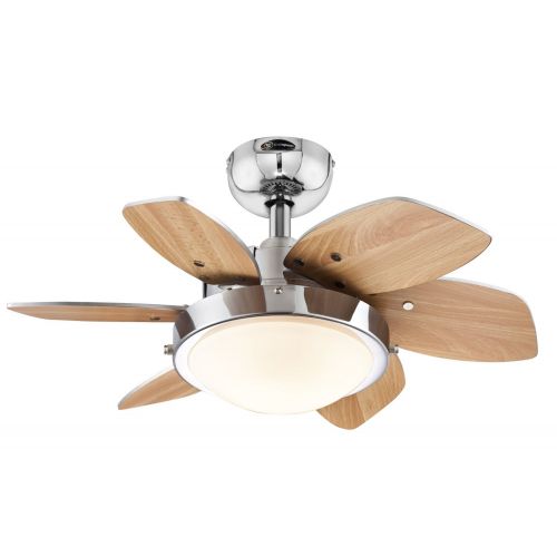  Westinghouse 7863100 Quince Two-Light 24-Inch Reversible Six-Blade Indoor Ceiling Fan, Chrome with Opal Frosted Glass (2)