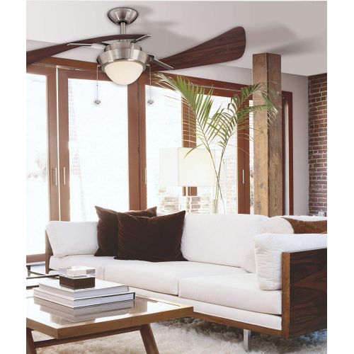  Westinghouse 7214100 48 Brushed Nickel & Maple Plywood Two Blade Ceiling Fan